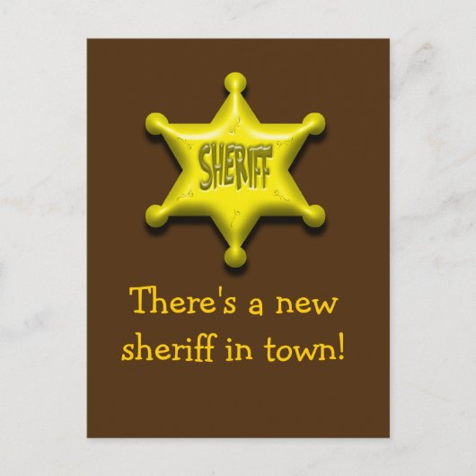 Er is een nieuwe sheriff in de stad. briefkaart (Voorkant)