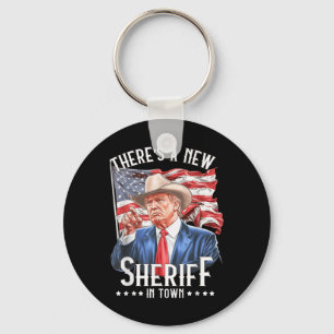 Er is een nieuwe sheriff in de stad, Cowboy Trump  Sleutelhanger