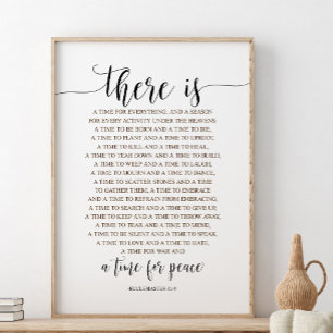 Er is een tijd voor alles, ecclesiastes 3:1-8 poster