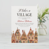 Er is een winterse kerst Baby shower nodig Kaart (Staand voorkant)