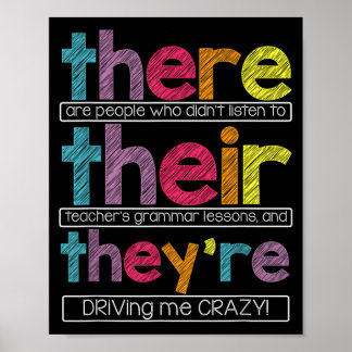 Er is Engelse Grammaticadocente Funny Humor Poster