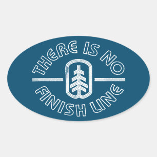 Er is geen afwerking. ovale sticker