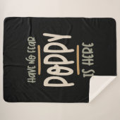 Er is geen angst dat er papaver is - vader en opa  sherpa deken (Voorkant (horizontaal))