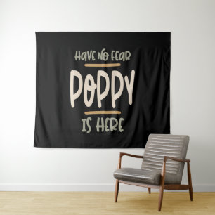 Er is geen angst dat er papaver is - vader en opa  wandkleed