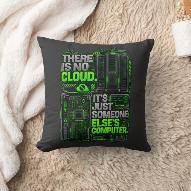Er Is Geen Cloud Grappige Programmeur IT Kussen (Deken)