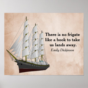 Er is geen fregat _ Emily Dickinson -kunstprint Poster