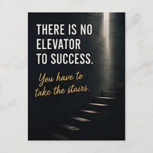 🏆 Er Is Geen Lift Naar Succes Motivatie 🚶 Briefkaart