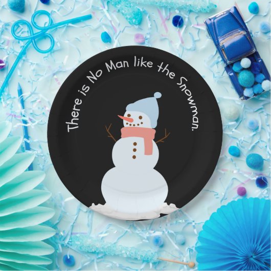 Er is geen man zoals de sneeuwman papieren bordje (Feest)