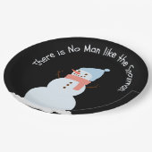 Er is geen man zoals de sneeuwman papieren bordje (Gekanteld)