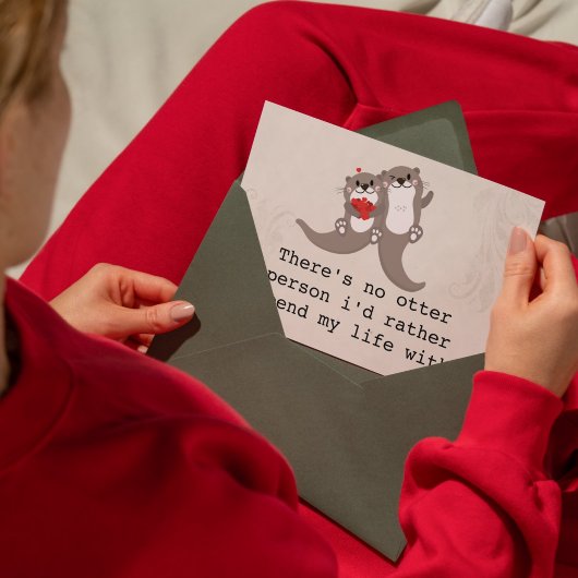 "Er is geen Otter Persoon" jubileum/Valentijnsdag Feestdagenkaart