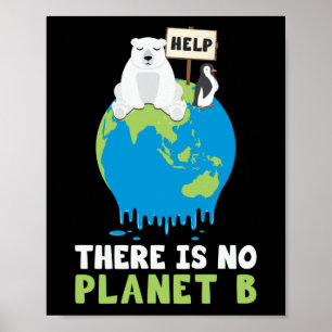 Er is geen planeet B Aarde Dag Klimaatverandering Poster
