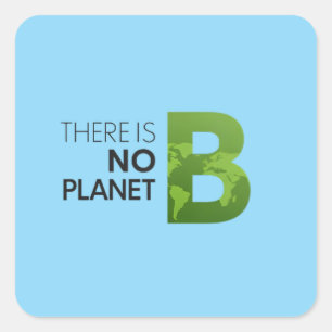 Er is geen planeet B - groene aarde typografie Vierkante Sticker