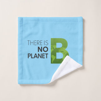 Er is geen planeet B - groene aarde typografie Washandje