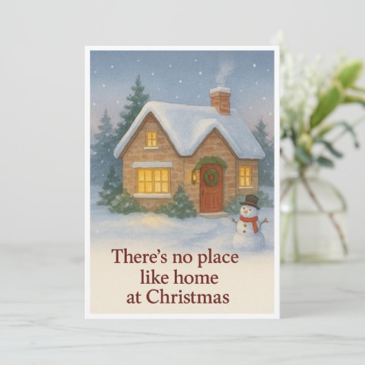 Er is geen plek als thuis met Kerstmis Feestdagenkaart (Staand voorkant)