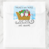 Er is geen plek zoals Gnome, kerstplein S Vierkante Sticker (Tas)