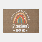 Er is geen plek zoals oma's House Rainbow Deurmat (Voorkant)