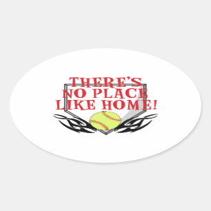 Er is geen plek zoals thuis. ovale sticker