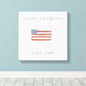 Er is geen plek zoals thuis | Vlag van de VS Canvas Afdruk (Insitu (Houten vloer))