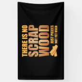 Er is geen schroot hout Woodworking Carpenter Spandoek (Verticaal)