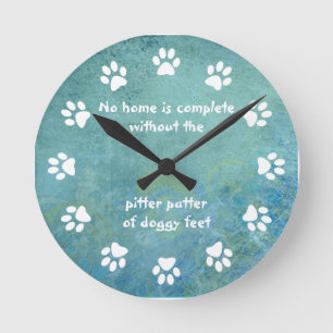 Er is geen startpunt met volledige paw Print-Blue Ronde Klok