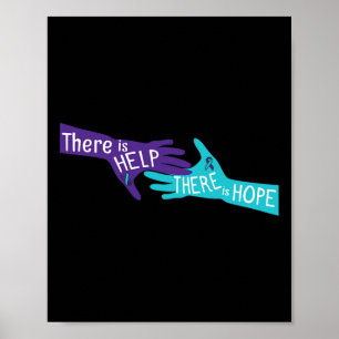 Er is hulp en hoop dat zelfmoordbewustzijn mentaal poster