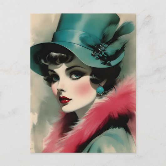 Er is iets met mode illustrati briefkaart (Voorkant)