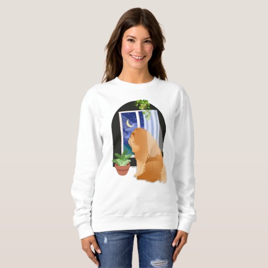 ER IS IETS WAAR witte shirten KNOPEN Trui (Voorkant volledig)