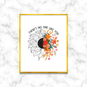 Er is niemand zoals jij Floral Mental Health Poster