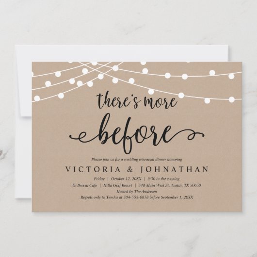 Er is nog meer, Rustic Rehearsal Dinner Kaart (Voorkant)