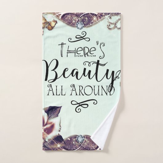 Er is schitterend overal rond Butterflies en Rozen Bad Handdoek (Handdoek)