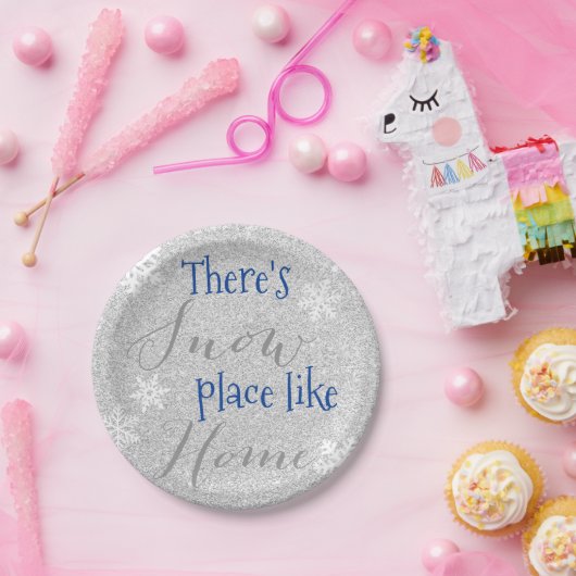 Er is SNEEUWPLAATS zoals thuis! Winter Snowflake Papieren Bordje (Feest)