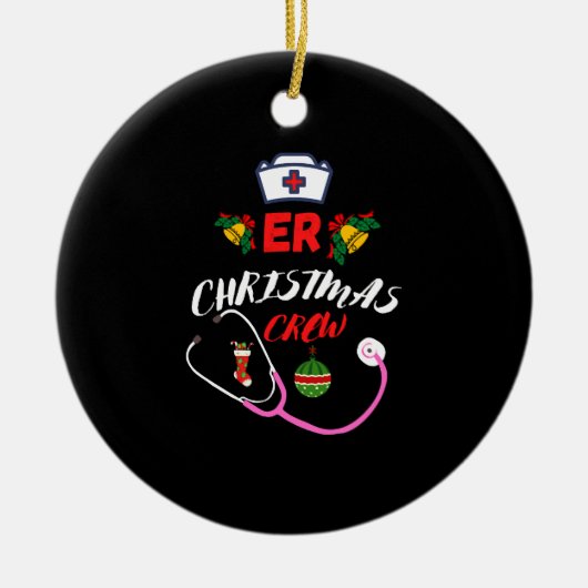 ER Kerstmis Crew Keramisch Ornament (Voorkant)
