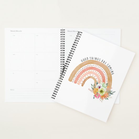 Er komen goede dingen, boho regenboog. planner (Display)