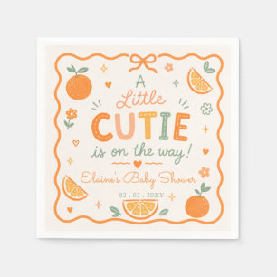 Er komt een klein schattje aan Oranje baby shower Servet