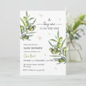 Er komt een kleintje aan Baby Shower Kaart (Staand voorkant)