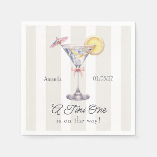 Er komt een Tini kleintje aan Martini Baby Shower Servet