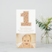 Ęr Merci PhotoCard d'anniversaire de bébé vintage (Debout devant)