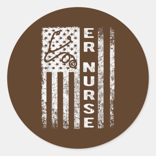 Er Nurse Flag Emergency Room Nurse  Ronde Sticker (Voorkant)