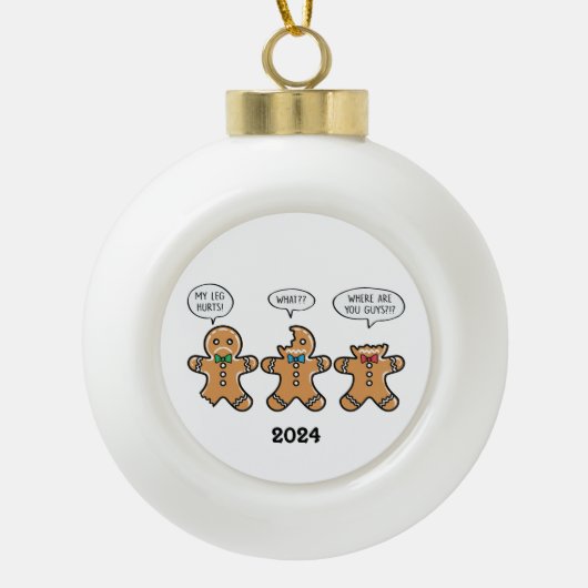 ER Nurse Gingerbread Man Keramische Bal Ornament (Voorkant)