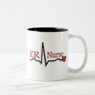 ER Nurse QRS-ontwerp Tweekleurige Koffiemok