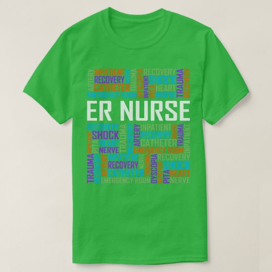 ER Nurse Words T-shirt (Design voorkant)