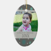 Ęr ornement de Noël d'Aqua de neige du bébé gris (Droite)