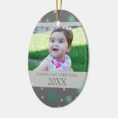 Ęr ornement de Noël d'Aqua de neige du bébé gris (Gauche)