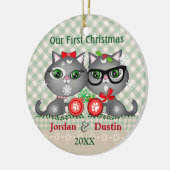 Ęr ornement de Noël de chats rustiques faits sur (Gauche)