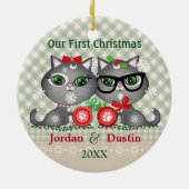 Ęr ornement de Noël de chats rustiques faits sur (Dos)