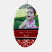 Ęr ornement de Noël de damassé du bébé rouge de (Droite)