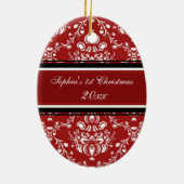 Ęr ornement de Noël de damassé du bébé rouge de (Dos)