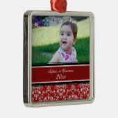 Ęr ornement de Noël de damassé du bébé rouge de (Droite)