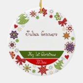 Ęr ornement de Noël de hibou heureux (Dos)