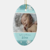 Ęr ornement de Noël du bébé turquoise de photo (Droite)